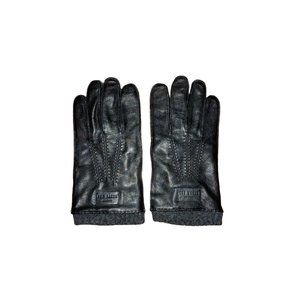 Ted Baker London Black Leather Wool Cashmere Cold Weather Smart Gloves New